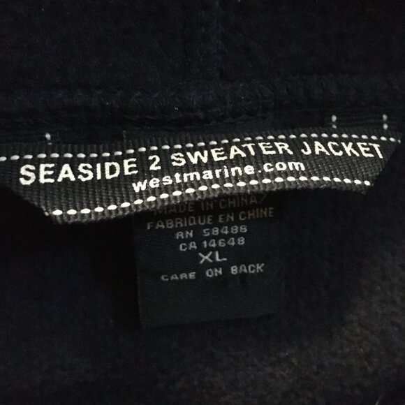 Seaside 2 Sweater Fleece Jacket Dark Navy Blue Zip Up High Collar - Picture 10 of 16